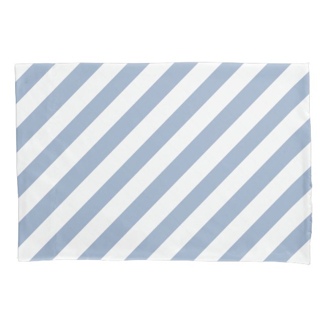 Pillow Case Stripe White and Blue (Front)
