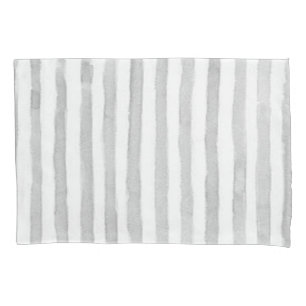 Pillow Case Stripe White and Grey
