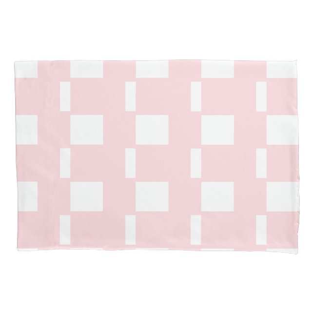 Pillow Case Stripe White and Pink Square (Front)