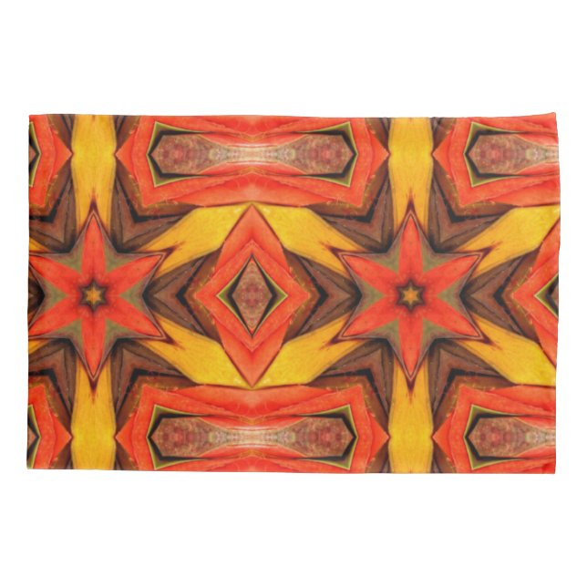Pillow Case Yellow Red Orange (Back)