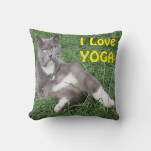 Pillow Cat I Love Yoga