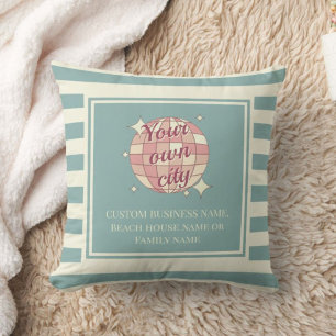 Pillow city name beach house boat airbnb