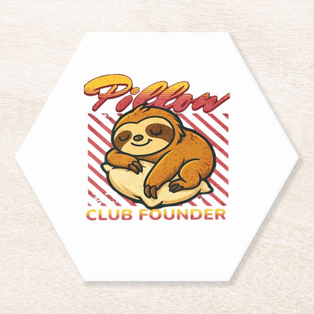 Pillow Club Founder Classic T-Shirt Paper Coaster (Front)