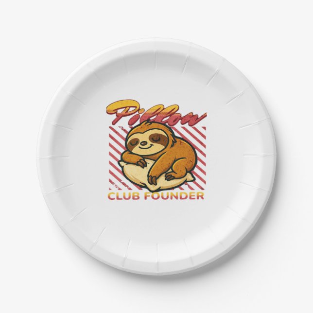 Pillow Club Founder Classic T-Shirt Paper Plate (Front)