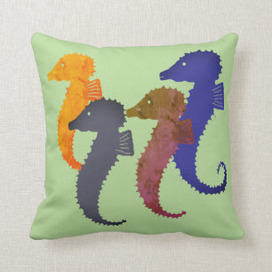 Pillow - Colourful Sea Horses