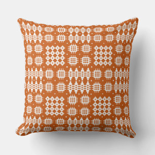 Pillow, Cushion: Welsh Tapestry Pattern, Brick Red Cushion