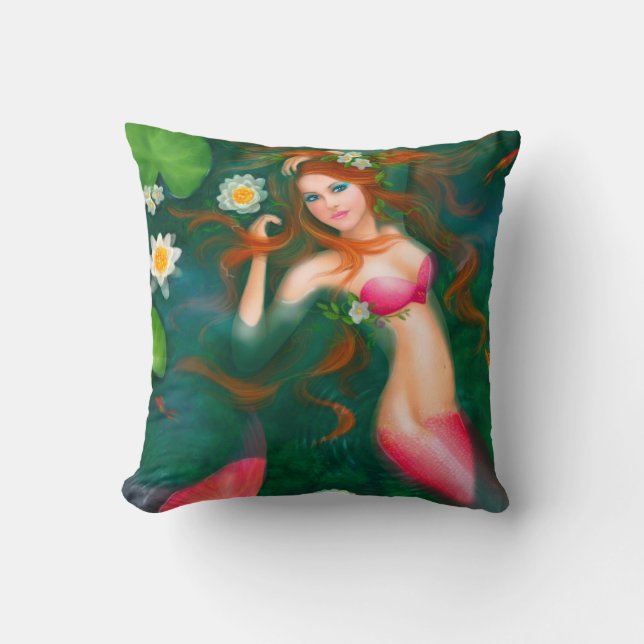 Pillow Fantasy red mermaid (Front)