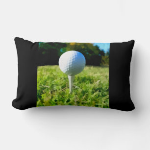 pillow for golfers golf ball and tee art