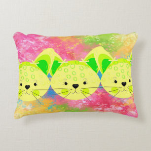 Pillow for Kids Room with Yellow Cats