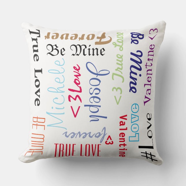 Pillow Forever Love Be Mine Valentine Personalised (Front)