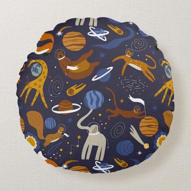 Pillow from the Animals Outer Space collection (Front)