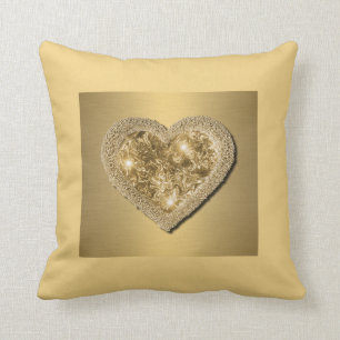 Pillow Gold with Gold Heart