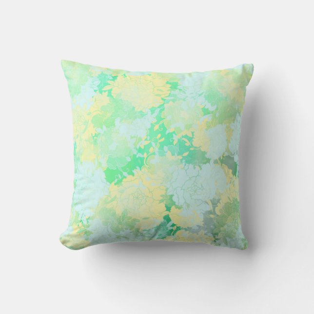 pillow ,green, natural, home decor, abstract,  (Front)