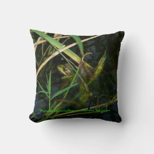 Pillow (Green) with mimetic frog