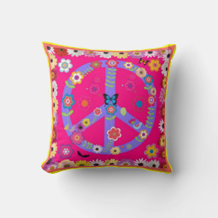 Pillow - Groovy Timz Retro Peace Symbol Pillow
