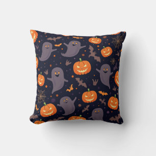 Pillow (Halloween pattern carved pumpkins)