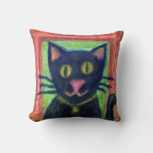Pillow, Happy Black Cat