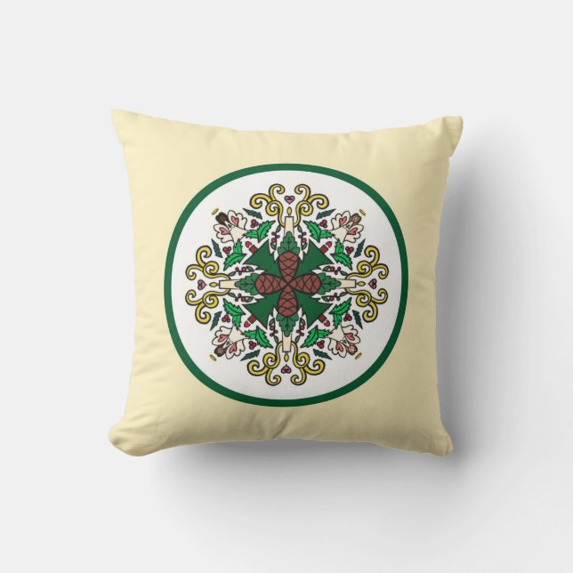 Pillow Holiday Angel Pinecone  (Front)