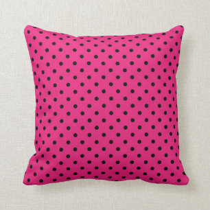 Pillow Hot Pink and Black Polka Dot