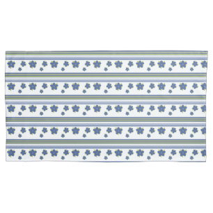 Pillow in blue floral and stripes With Lime Pillowcase