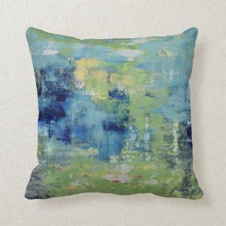 Pillow in blues and greens