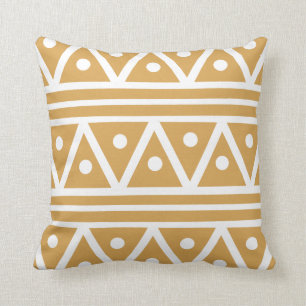 Pillow in Dark Golden Aztec Pattern