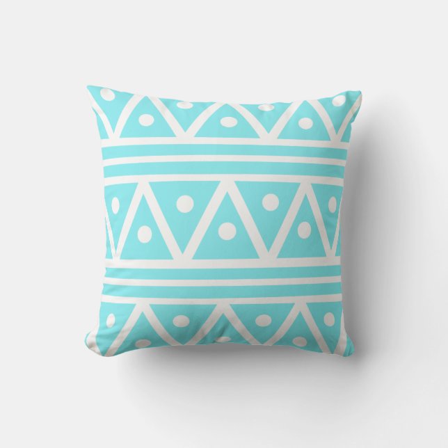 Pillow in Turquoise Aztec (Front)