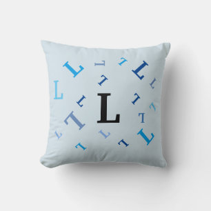 Pillow - Jumbled Letters in Blue