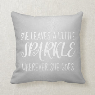 Pillow - Leaves Sparkle Confetti Silver