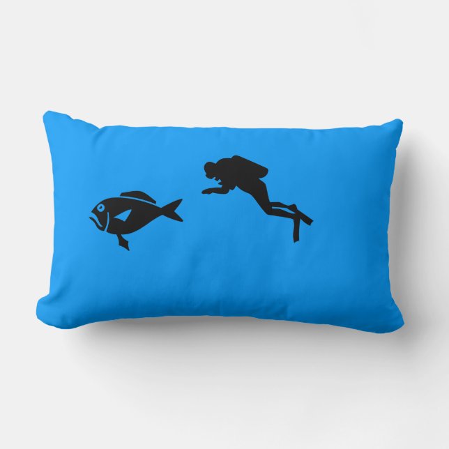 Pillow (lumbar) - Scuba diver and fish (Front)