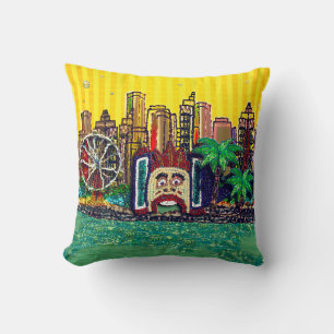 Pillow   Luna Park Yellow Stripe Sky