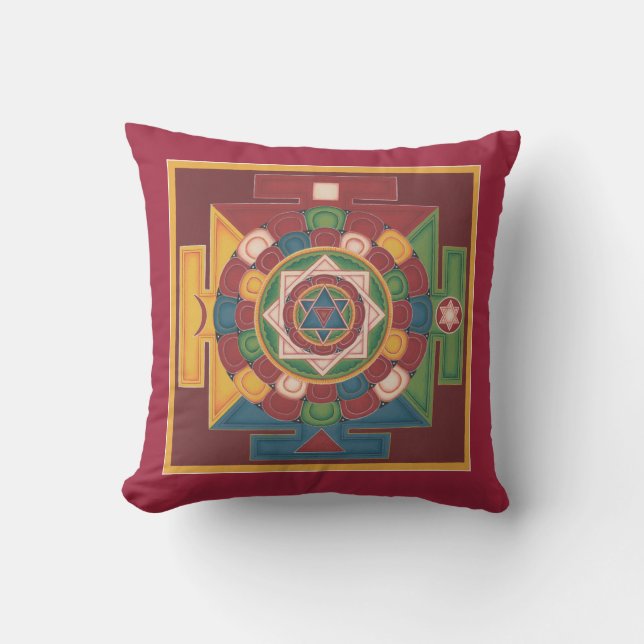 PILLOW-Mandala of the 5 Earth Elements for healing Cushion (Front)