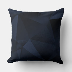 Pillow Navy Faceted Geometric Diamond Throw