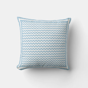 Pillow or Cushion, Blue and White Chevrons