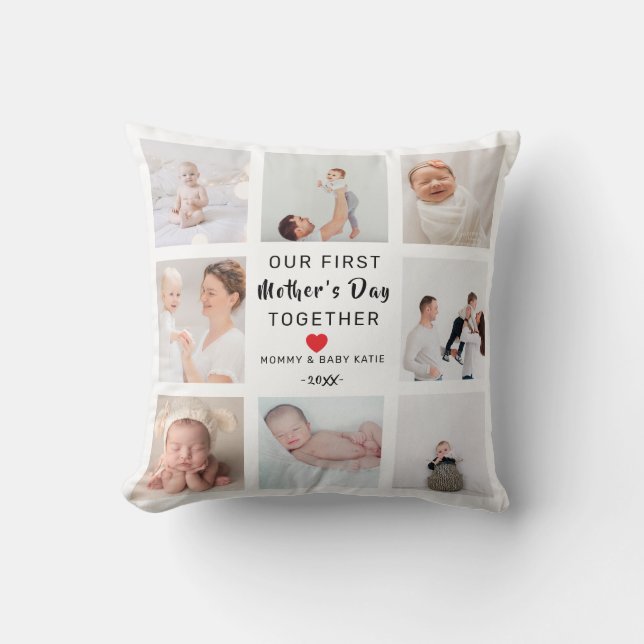 Pillow | Our First Father's Day Photo Collage (Front)