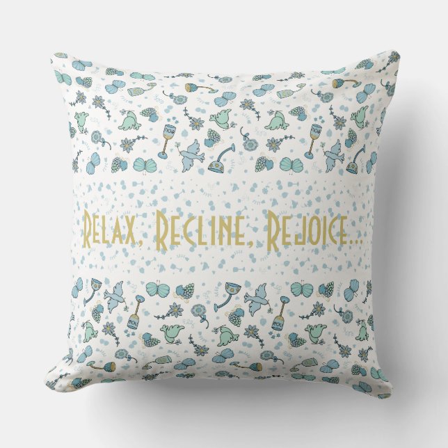 Pillow Passover 20 x 20 Whimiscal Seder Time (Front)