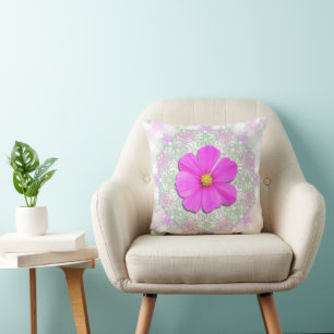 Pillow - Personalised - Dark Pink Cosmos Lace Latt