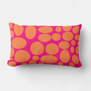 Pillow, (pink and orange) polka dot! lumbar cushion