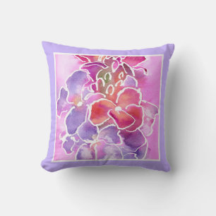 Pillow, Pink, Mauve, Blue Wallflowers Cushion