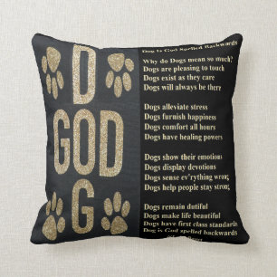 Pillow Poem Dogs Is God Spelled Backwards