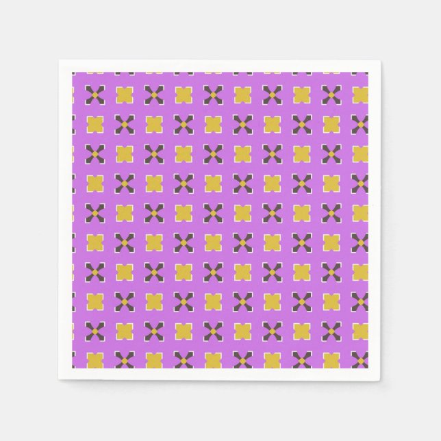 Pillow PP 51: 1 of 3 Pink Yellow Brown Napkin (Front)