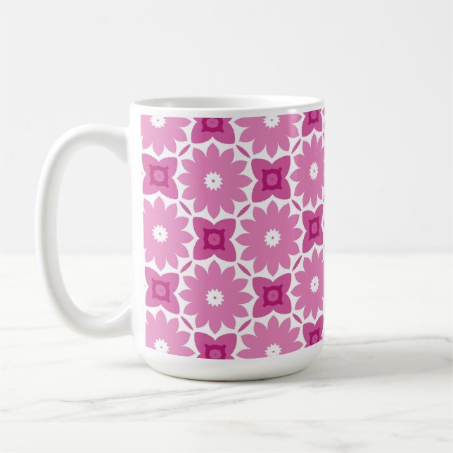 Pillow PP 80: 2 of 3 pink flowers Coffee Mug (Left)