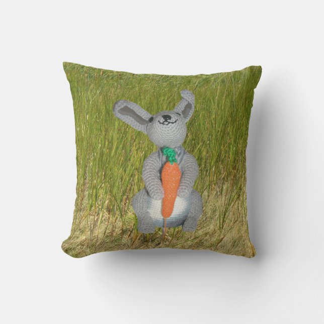 Pillow - Rabbit in Grass (Front)