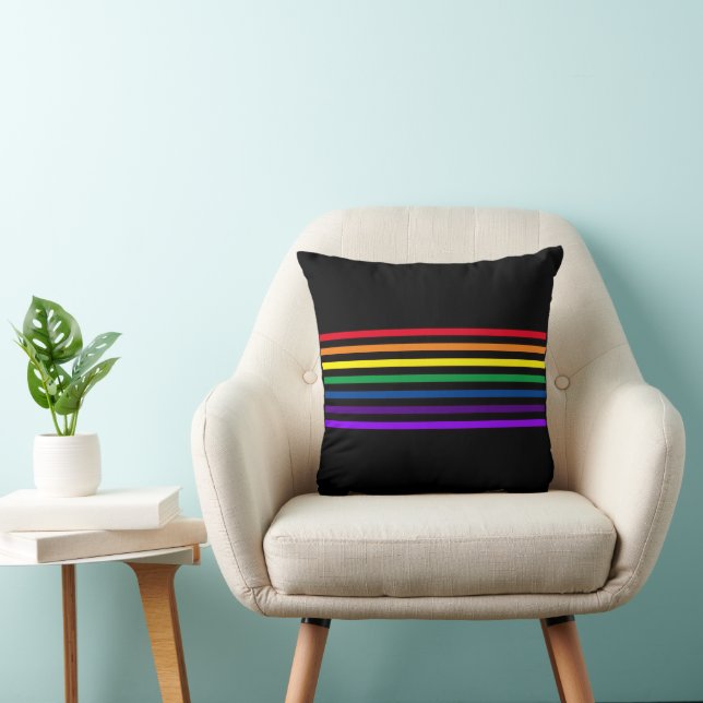 Pillow - Rainbow Coloured Bars (Chair)