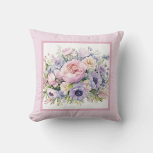 Pillow, romantic floral cushion