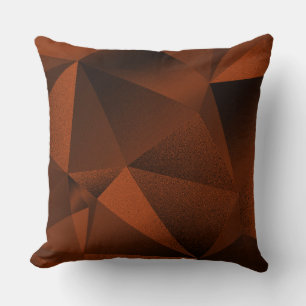 Pillow Rust Faceted Geometric Diamond Throw