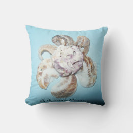 Pillow (ShellFlowerOnBlue) RFPMDesigns ©️2012