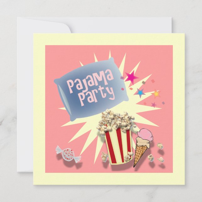 pillow Slumber Sleepover Pajama Party Invitation (Front)