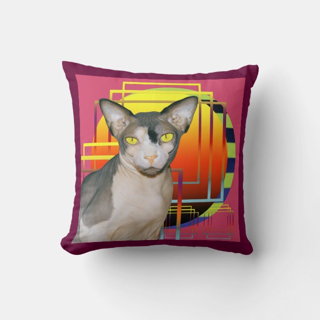 Pillow | Sphynx Sphinx Kitty Cat Pink (Front)