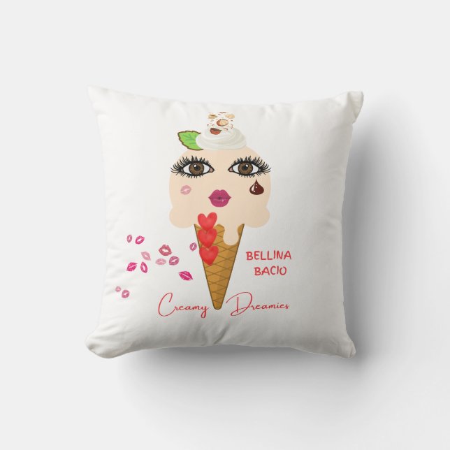 Pillow square Bellina Bacio Creamy Dreamies (Front)